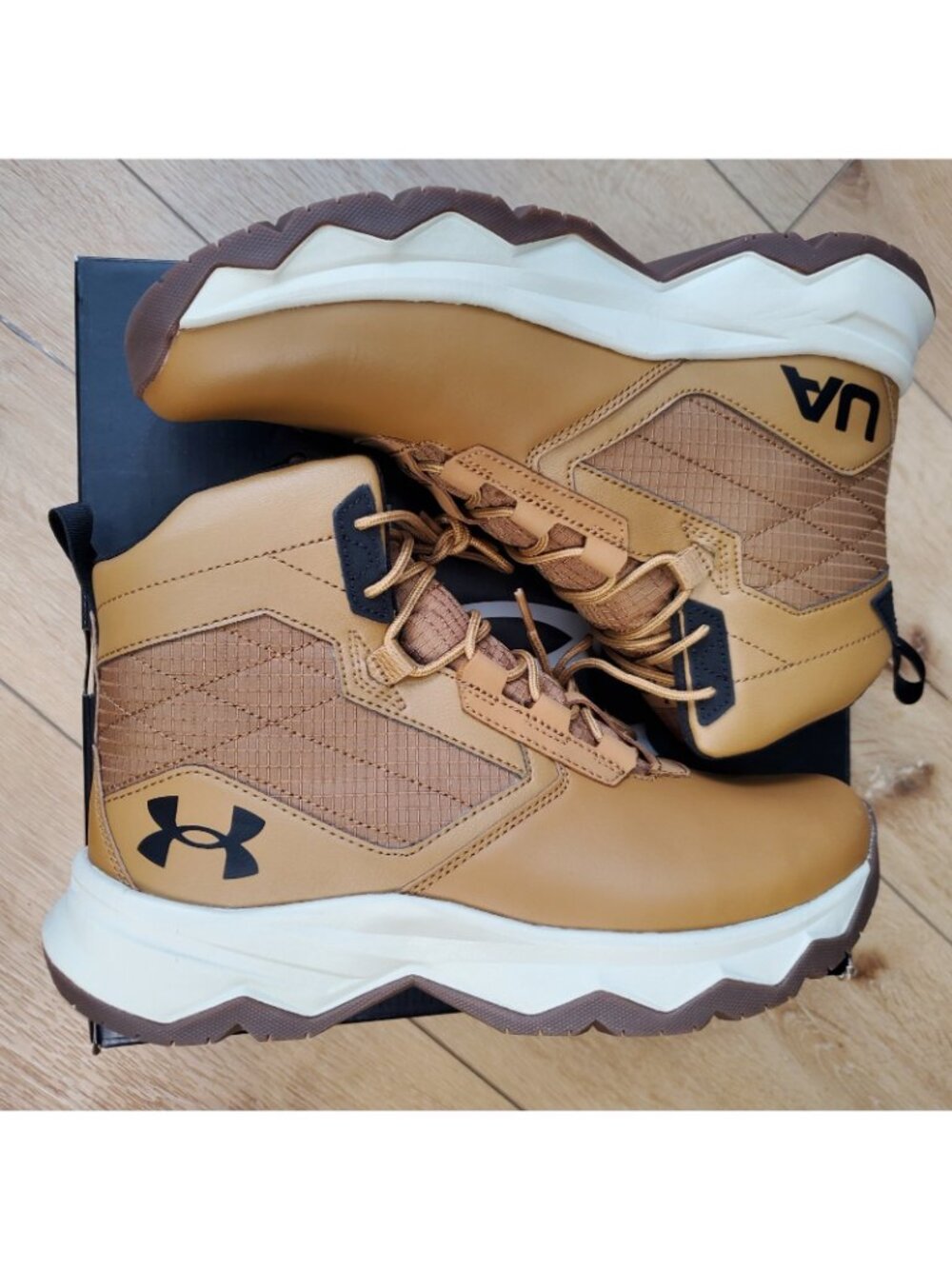 Under Armour UA Stellar G2 6" Tactical Boots Hiking Mens Size 8.5 Brown Black - Picture 9 of 10